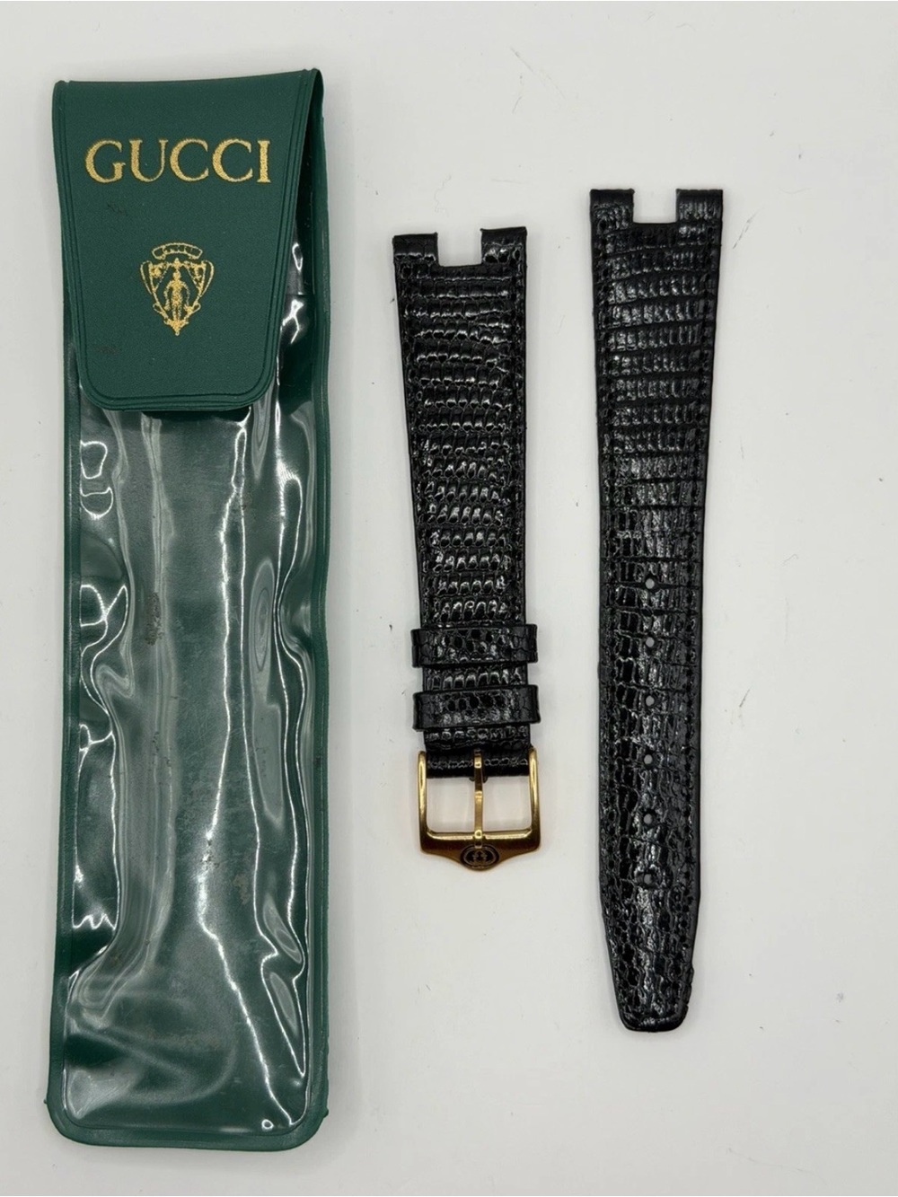 Gucci Genuine Black Lizard Leather Watch Strap 18MM #GS130